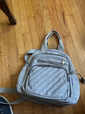 Light Gray Quilted Women's Backpack Tote
